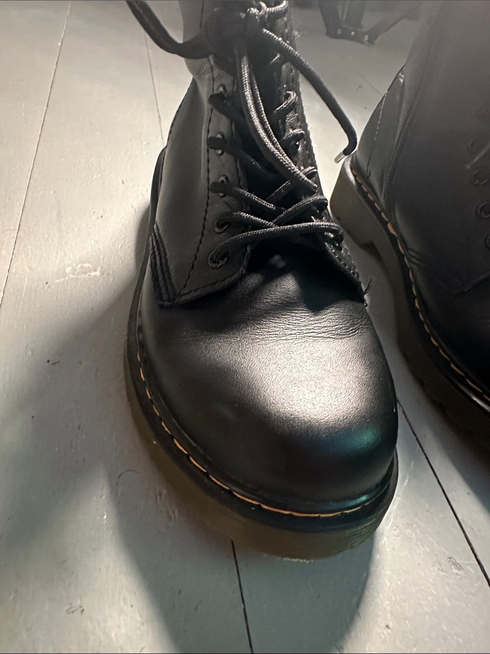 Dr. Martens Black Kids Lace-Up Combat Boots 1460 - Picture 4 of 14